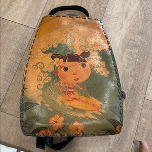Artistic Surfing Girl Backpack